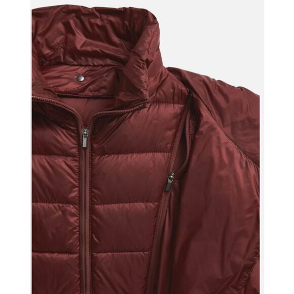 NWOT Athleta XS Burgundy Lofty Down Hooded Coat Puffer Parka Maple Maroon Red - Picture 11 of 16